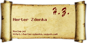 Herter Zdenka névjegykártya